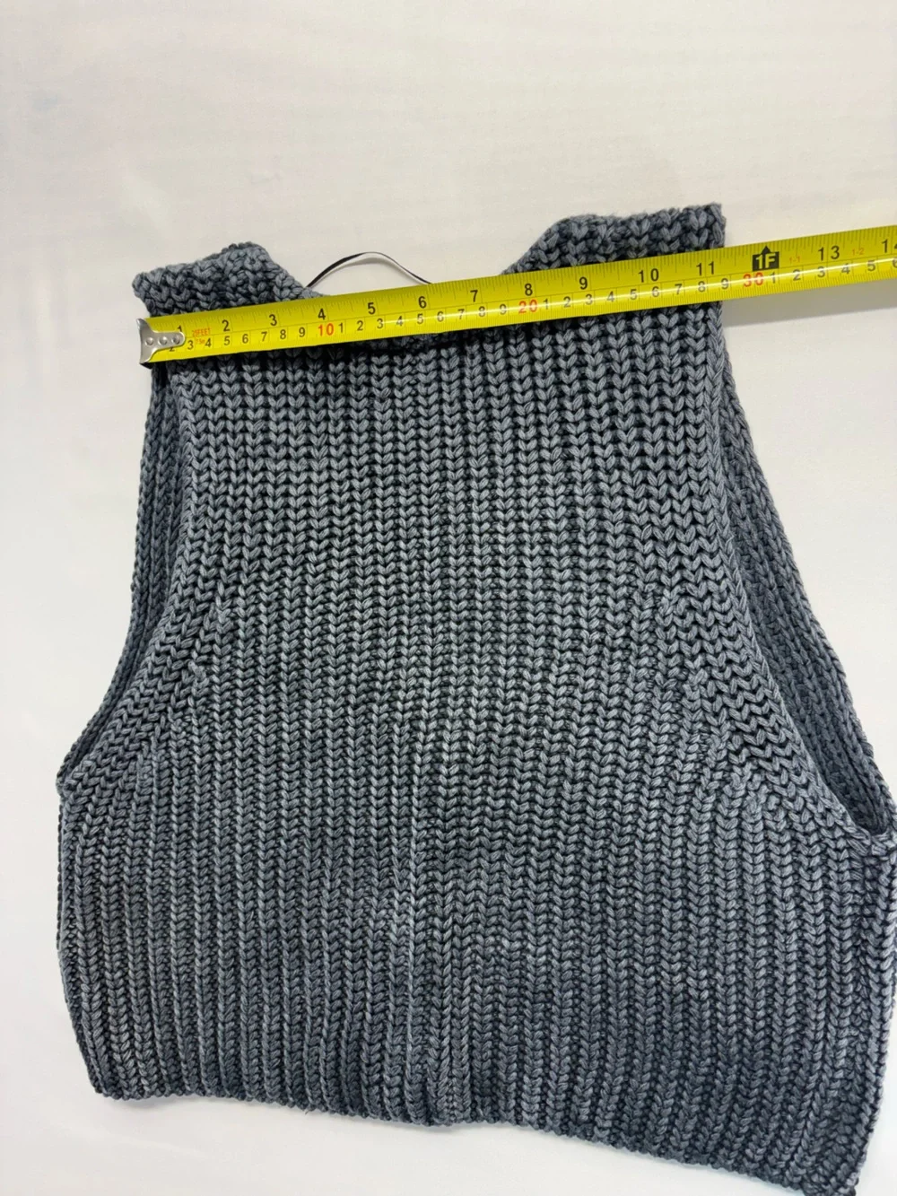 Free People Gray Chunky Knit Button Front Vest Size S